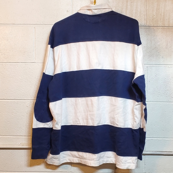 Polo by Ralph Lauren Navy and White Striped Rugby - Picture 2 of 5
